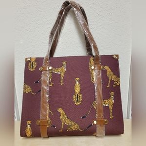 Brown Leopard Print Tote Bag